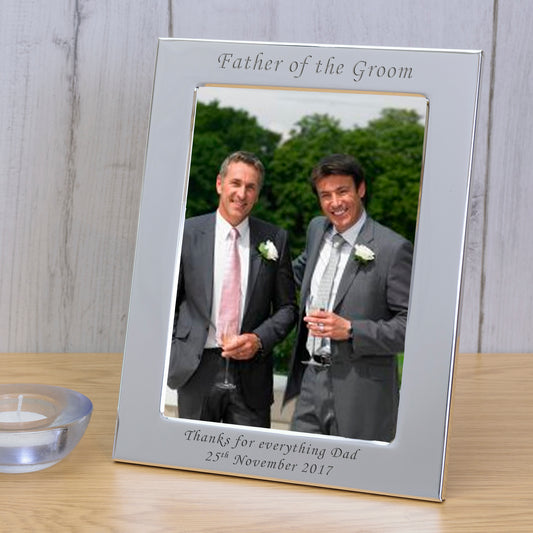 Personalised Father Of The Groom Silver Plated Photo Frame