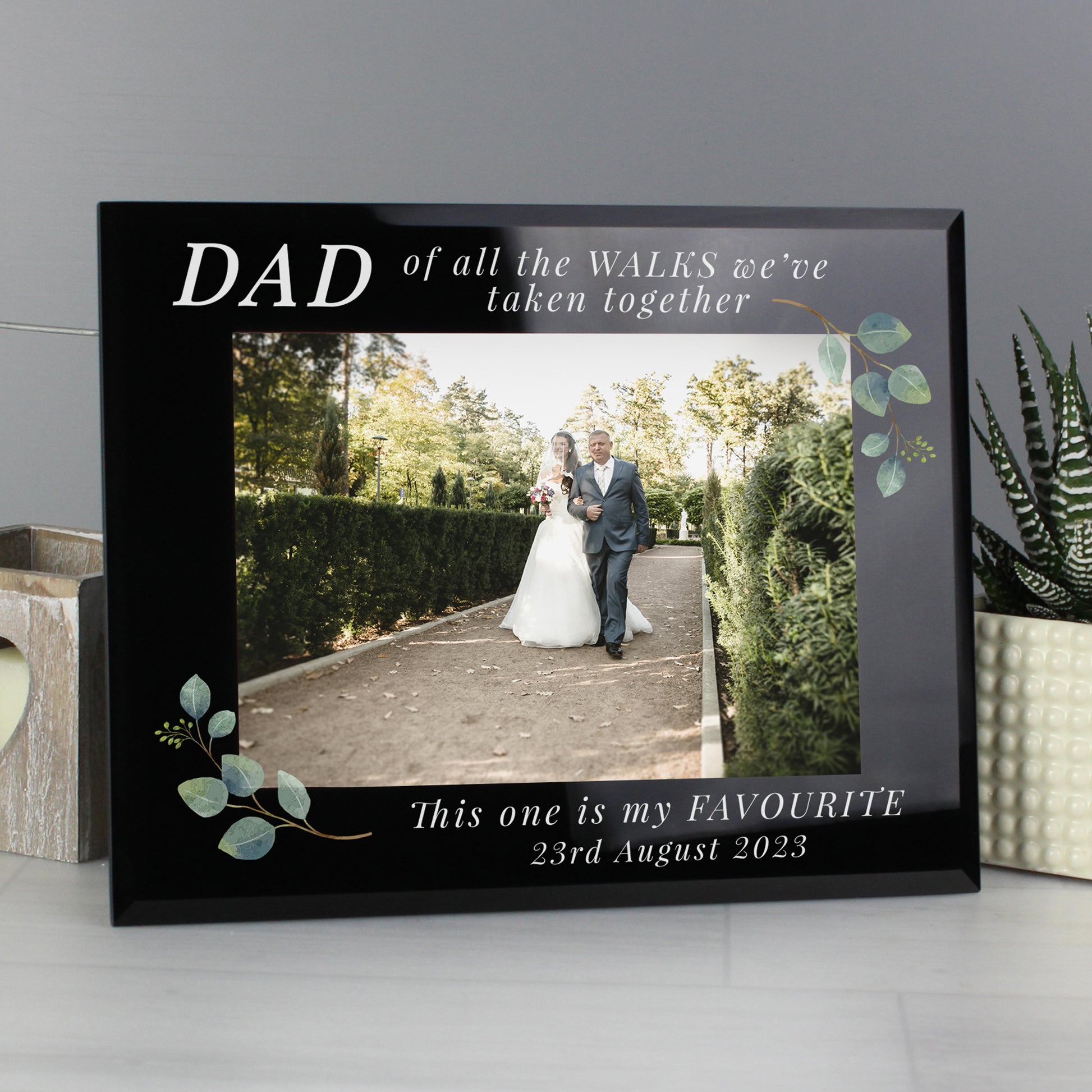 Personalised 'Dad Of All The Walks' 5x7 Glass Photo Frame