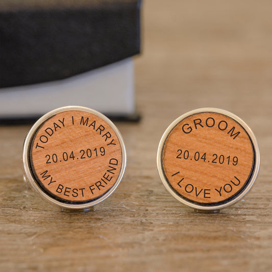 Personalised Today I Marry Cufflinks