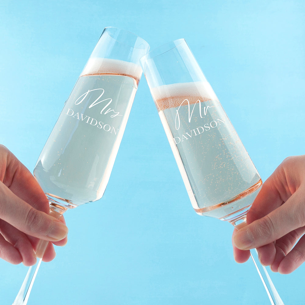 Personalised Couples' Champagne Flute Set | Wedding Gifts