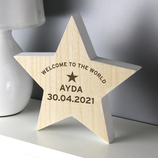 Personalised Rustic Freestanding Wooden Star Decoration