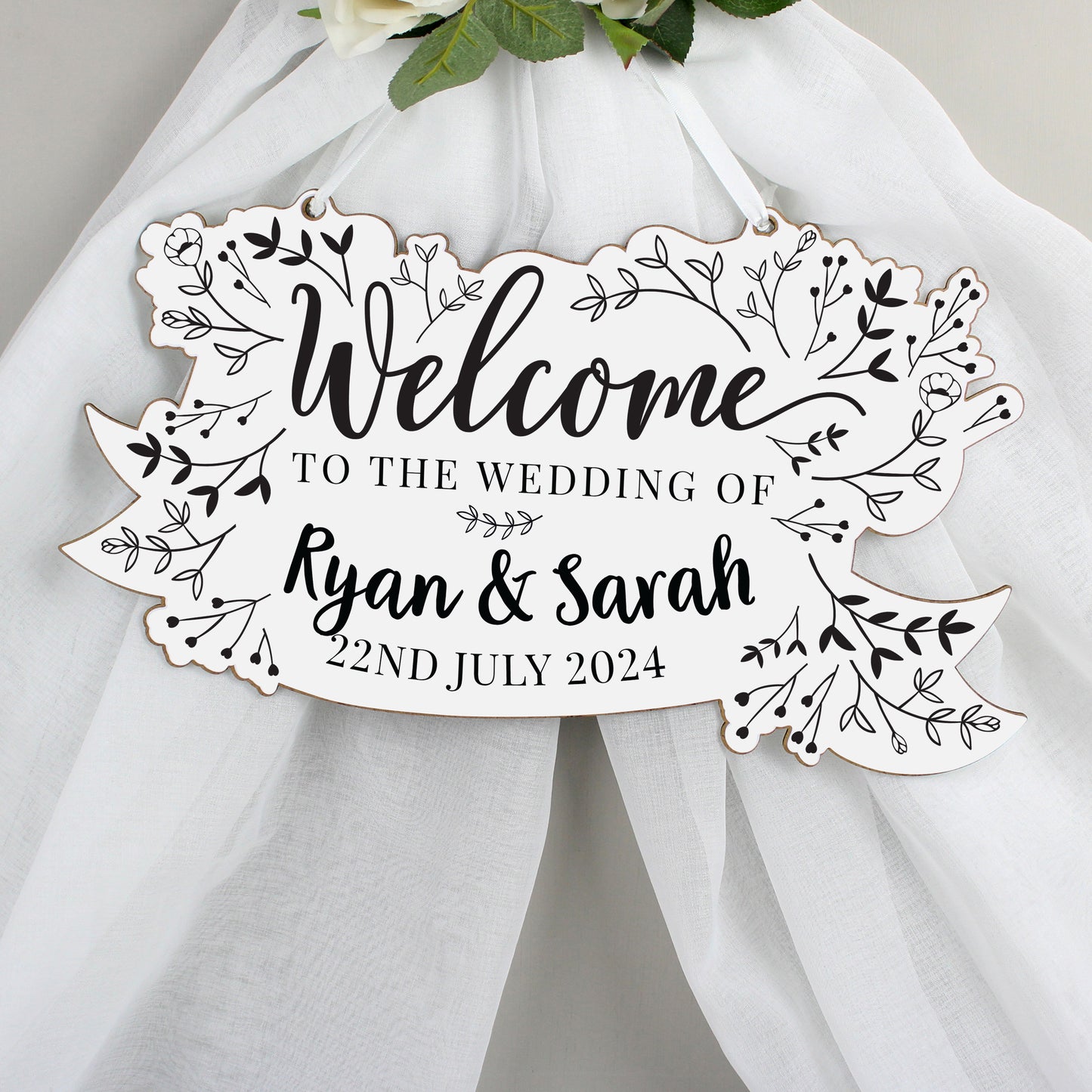 Personalised Welcome To The Wedding Of Hanging Sign