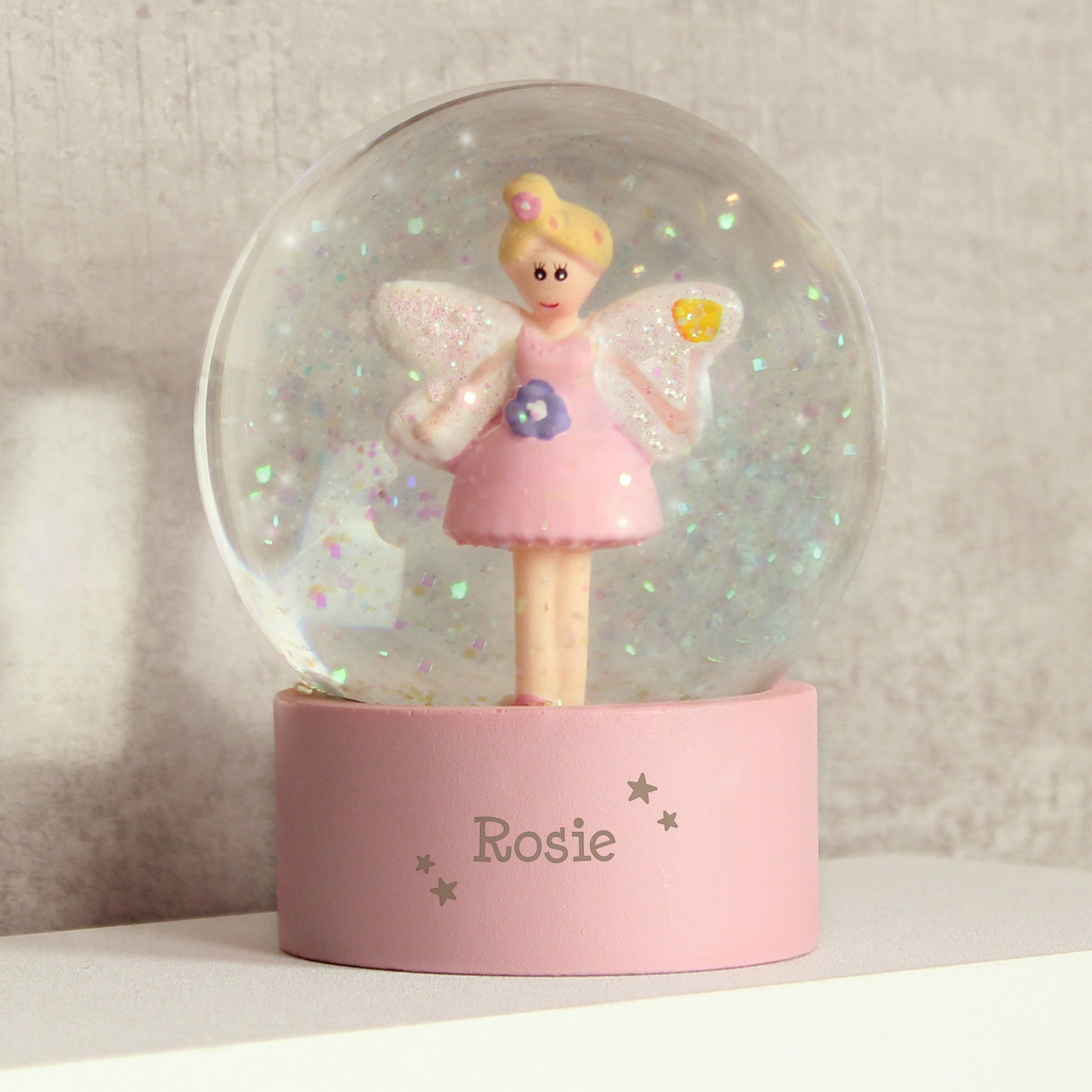 Personalised Fairy Glitter Snow Globe - Any Name