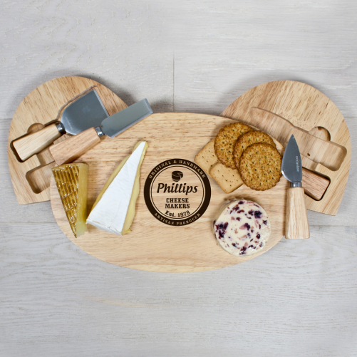 Personalised Artisan Cheese Makers Oval Cheese Board Set
