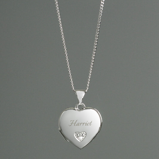 Personalised Children's Sterling Silver Heart Locket Necklace