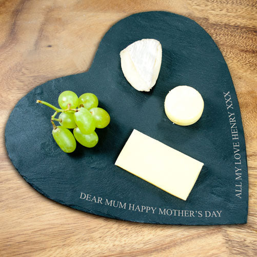 Personalised Heart Slate Cheese Board - PCS Gifts