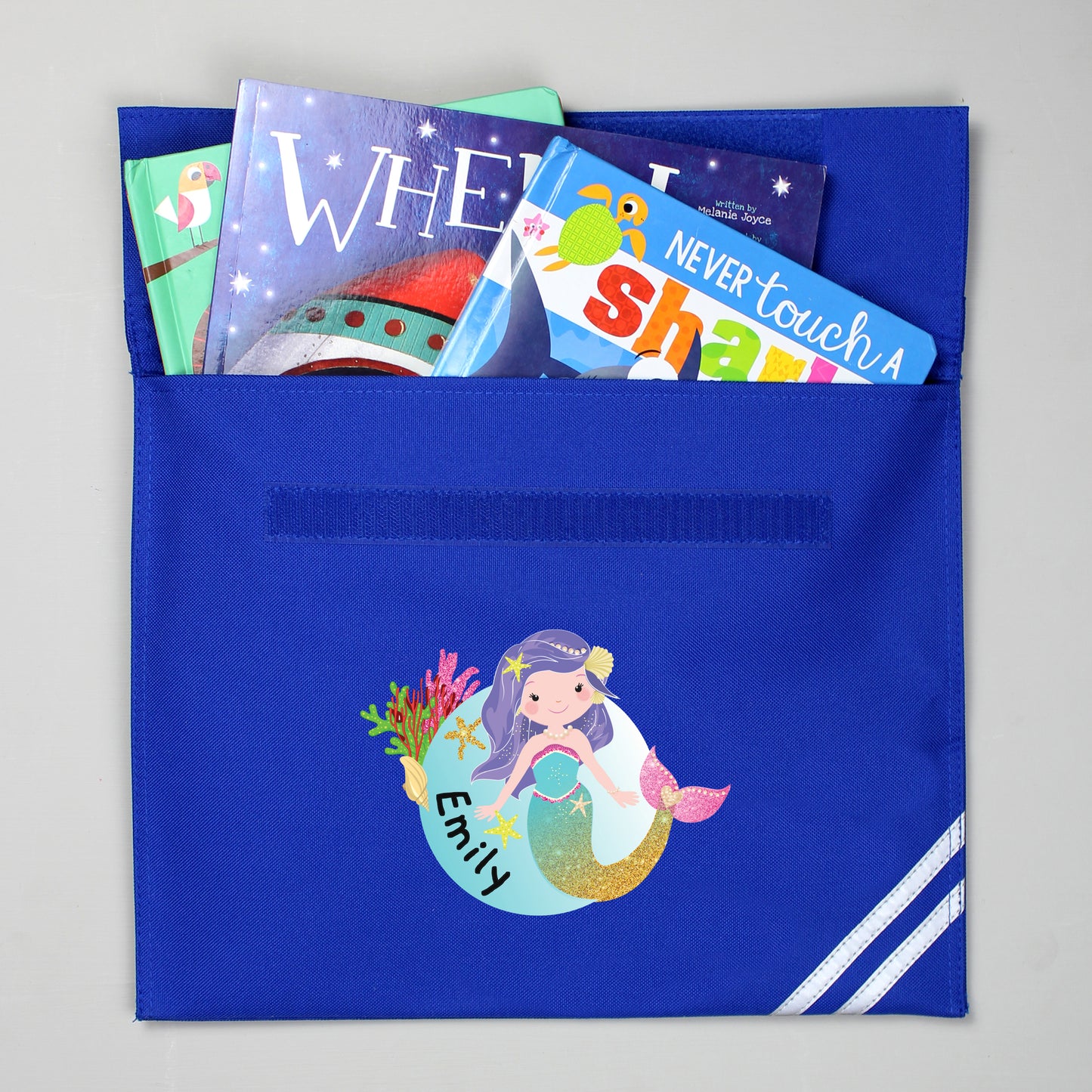 Personalised Mermaid Blue School Book Bag
