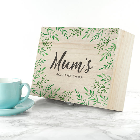 Personalised Positivi-tea Wooden Tea Box