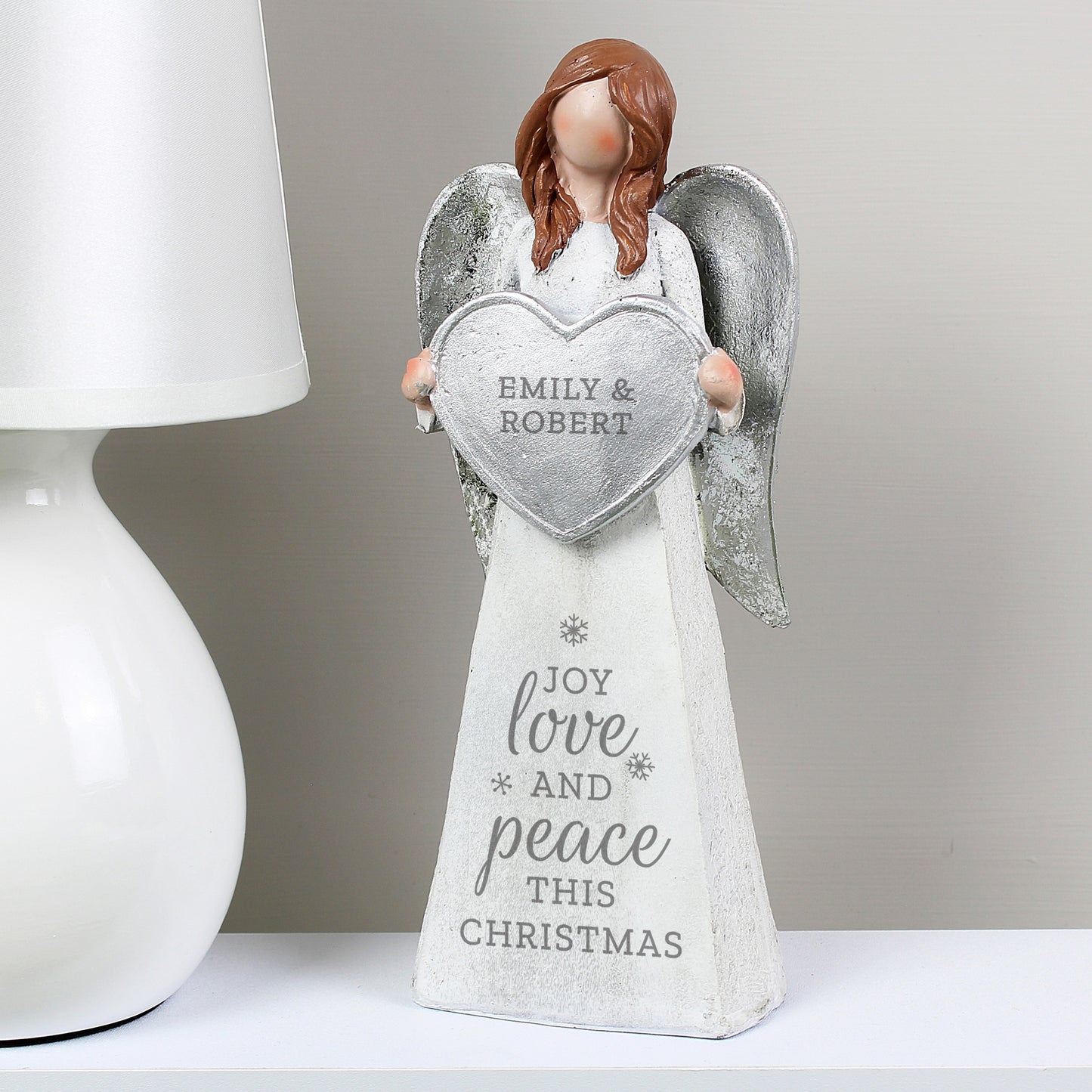 Personalised Christmas Angel Wooden Ornament