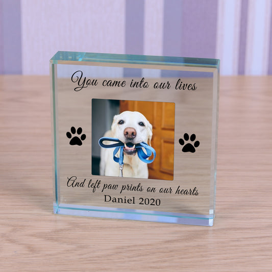 Personalised Photo Pet Memorial Token Keepsake - Paw Prints On Our Hearts