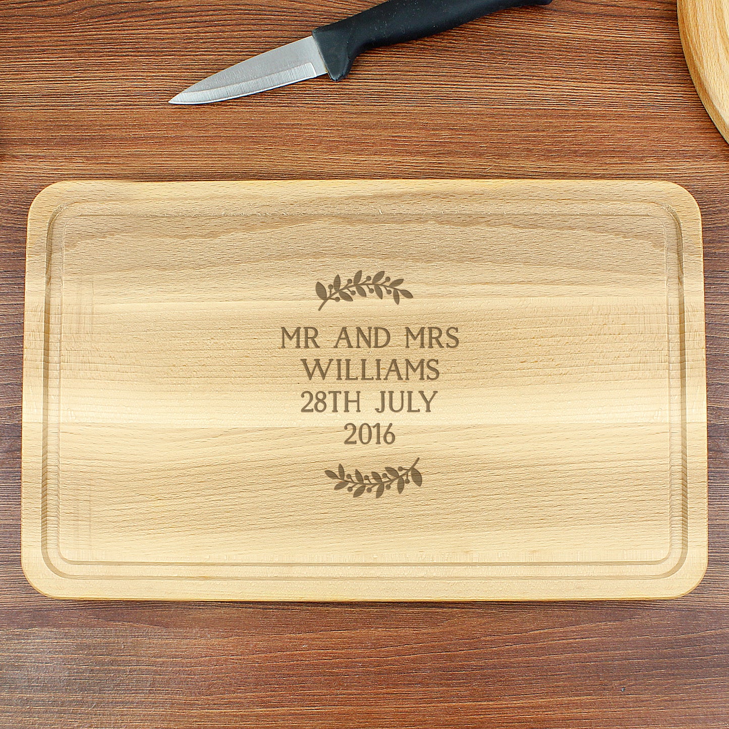 Personalised Free Text Wreath Chopping Board