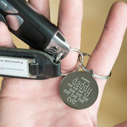 Personalised Engraved Bestest Daddy Ever Keyring