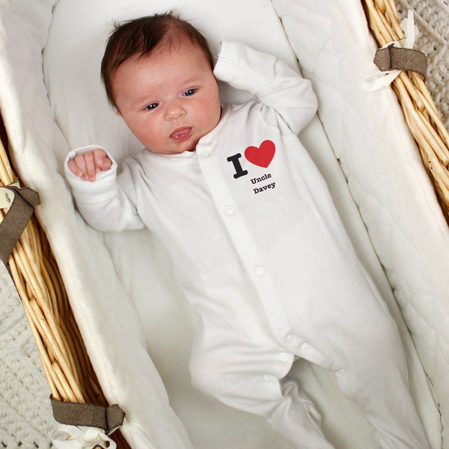 Personalised I HEART 0-3 Months Baby Grow