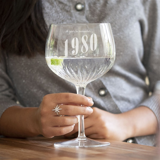 Personalised Year To Remember Crystal Cut Gin Goblet Glass