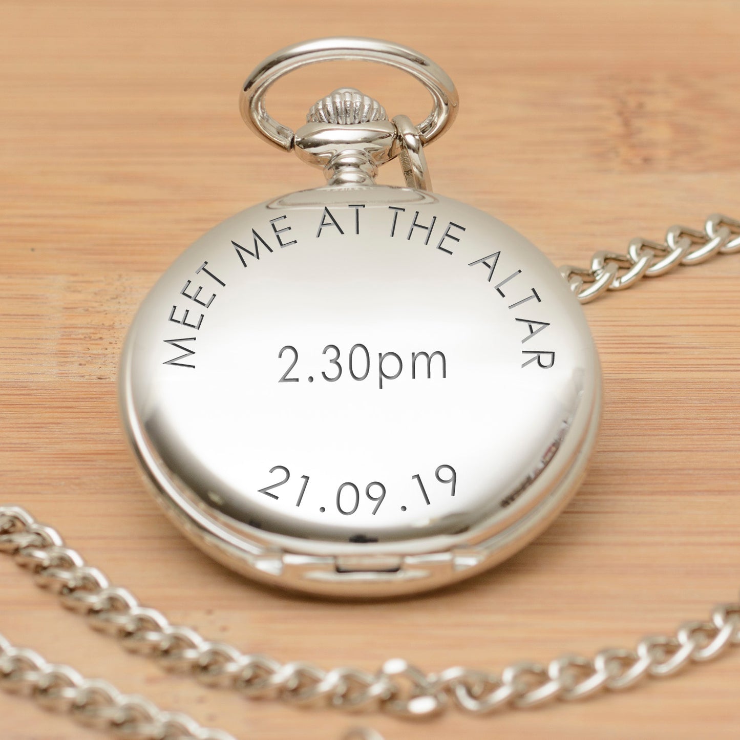 Engraved Pocket Watch For Groom - Meet Me At The Altar