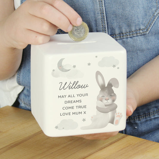 Personalised Baby Money Box - Bunny