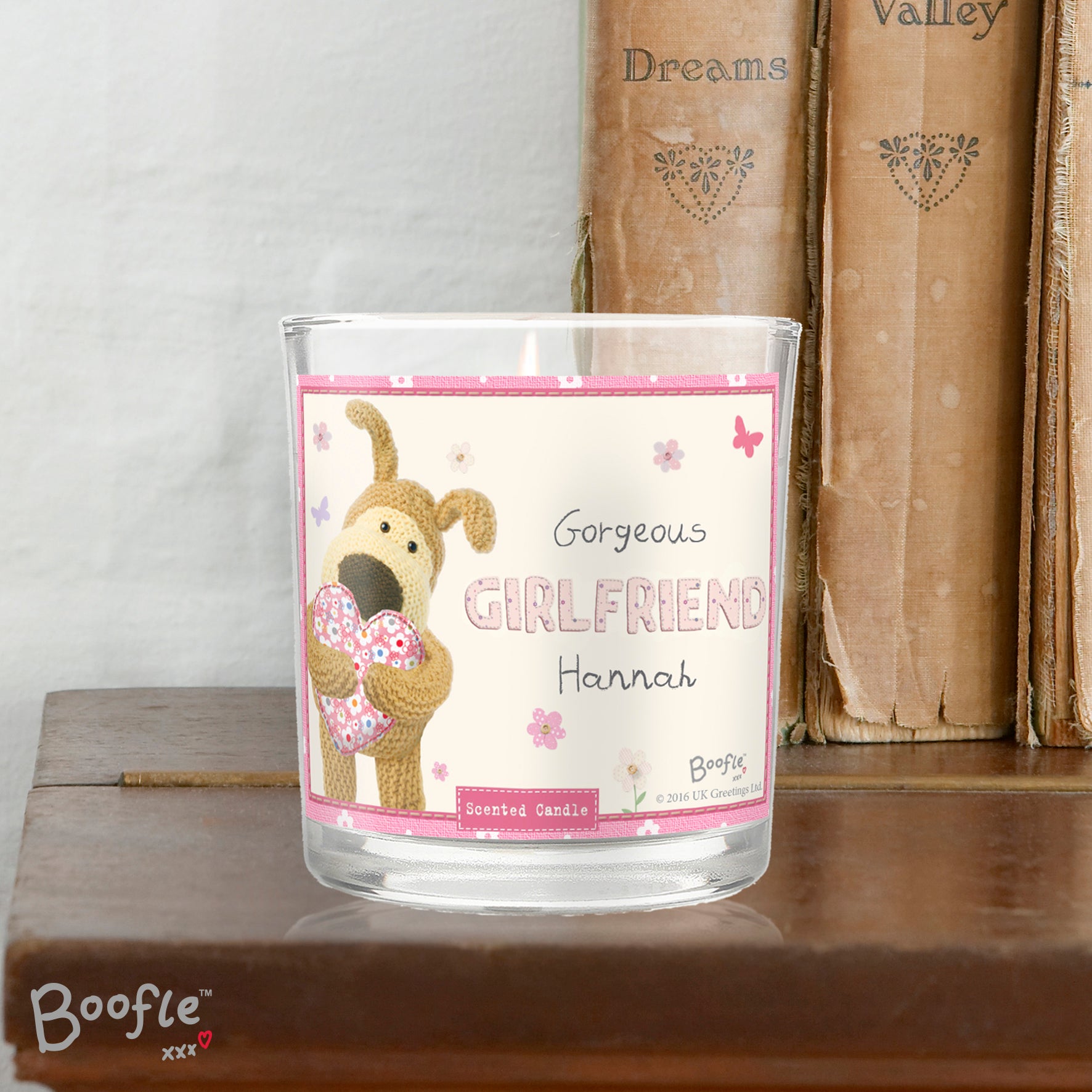 Personalised Boofle Flowers Scented Jar Candle | Gift For Mum 