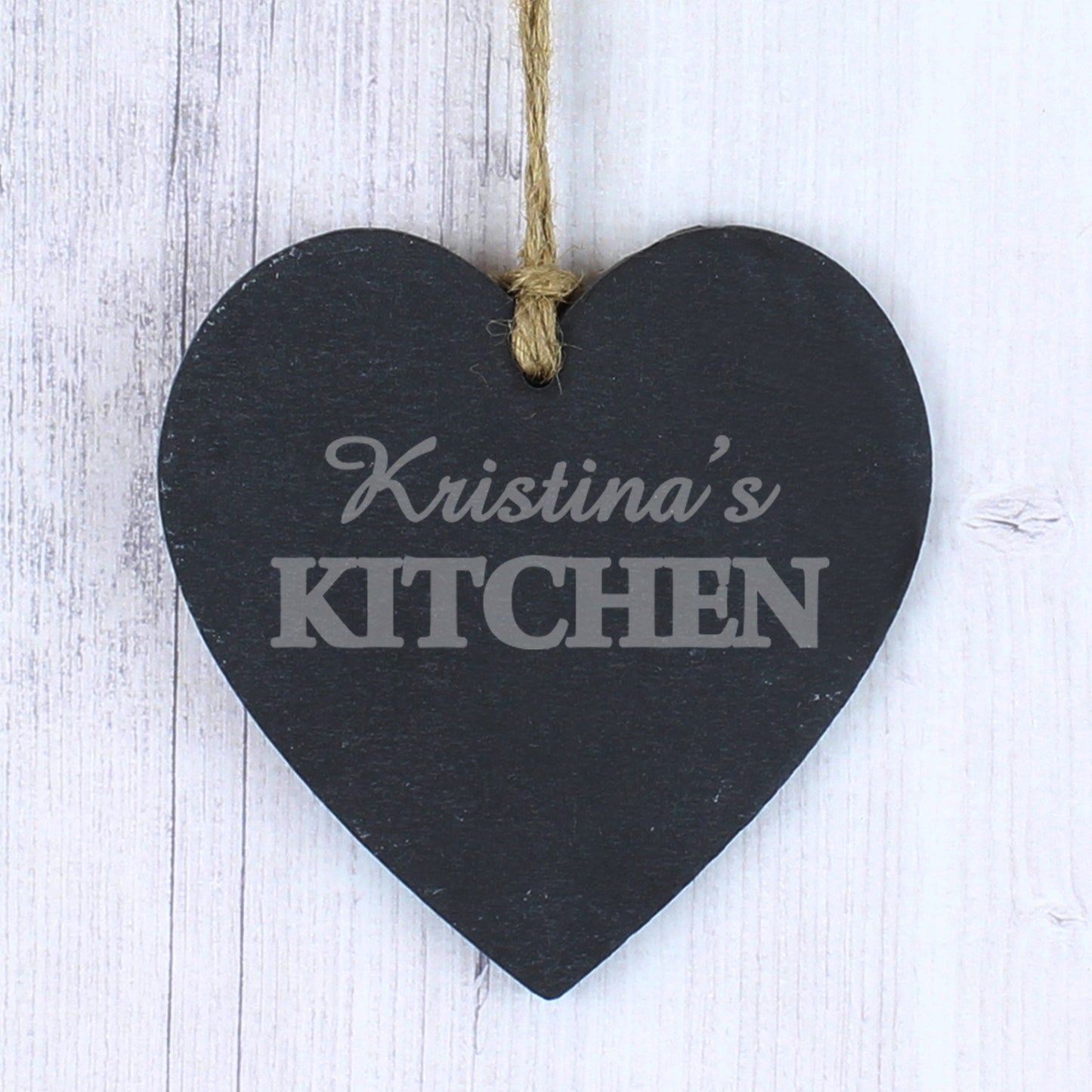 Personalised Kitchen Slate Heart Sign