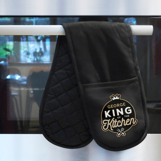 Personalised King of the Kitchen Oven Gloves | Gifts For Him