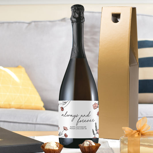 Personalised Always and Forever Bottle of Prosecco | Wedding Gift