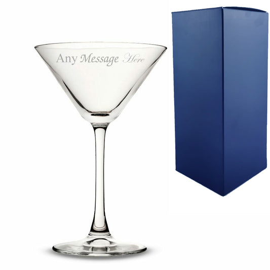 Personalised Engraved Martini Cocktail Glass & Gift Box - 18th 21st Birthday