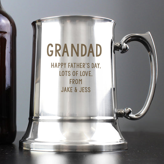 Personalised Free Text Stainless Steel Tankard | Gifts For Him