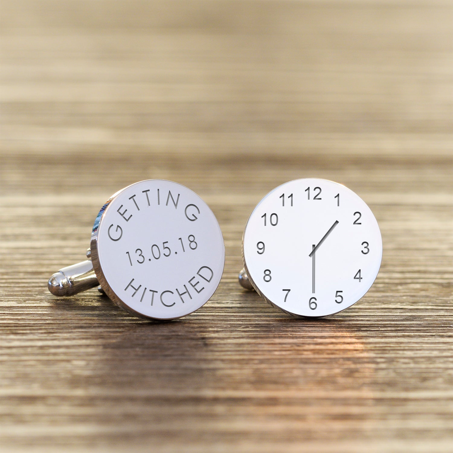 Personalised Getting Hitched With Time Cufflinks