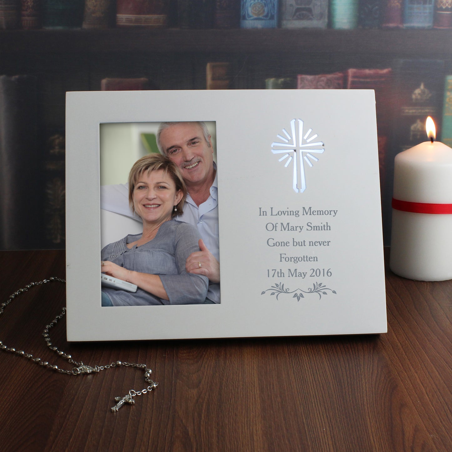 Personalised Cross Sentiments 4x6 Light Up Photo Frame