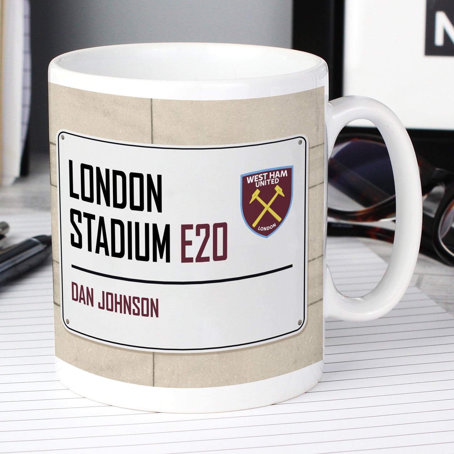 West Ham United FC Street Sign Personalised Mug