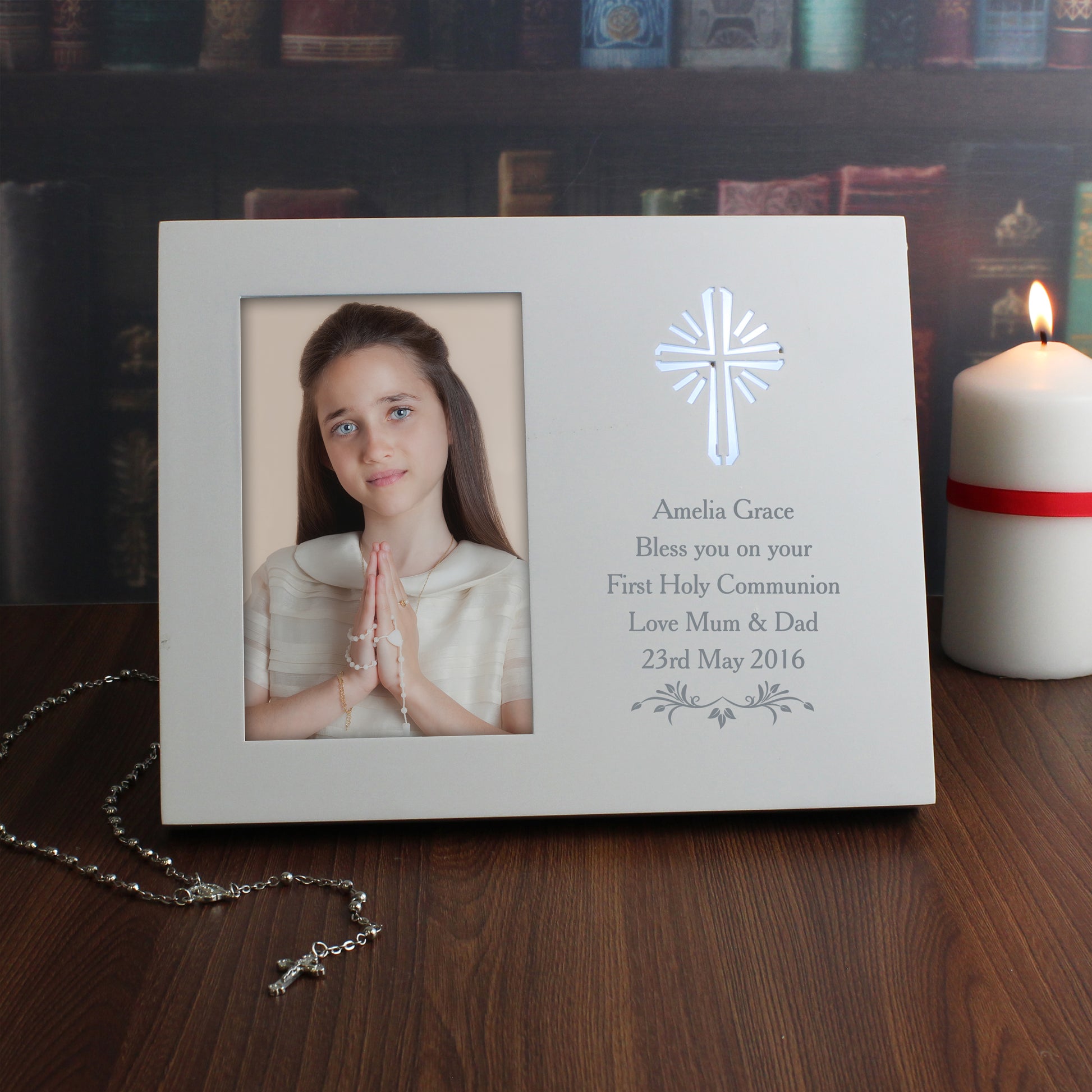 Personalised Cross Sentiments 4x6 Light Up Photo Frame