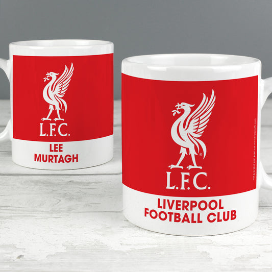 Liverpool FC Bold Crest Manager Personalised Mug