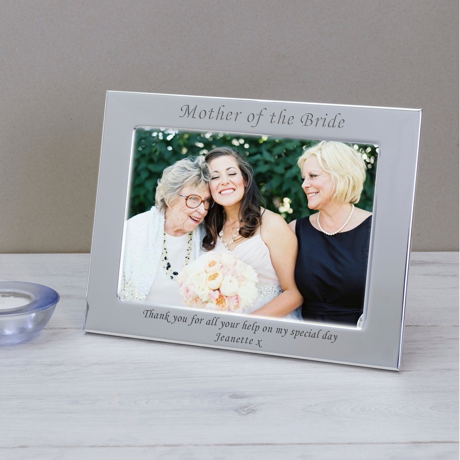 Personalised Mother Of The Bride Silver Plated Photo Frame
