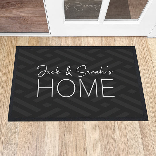 Personalised Grey Pattern Home Doormat