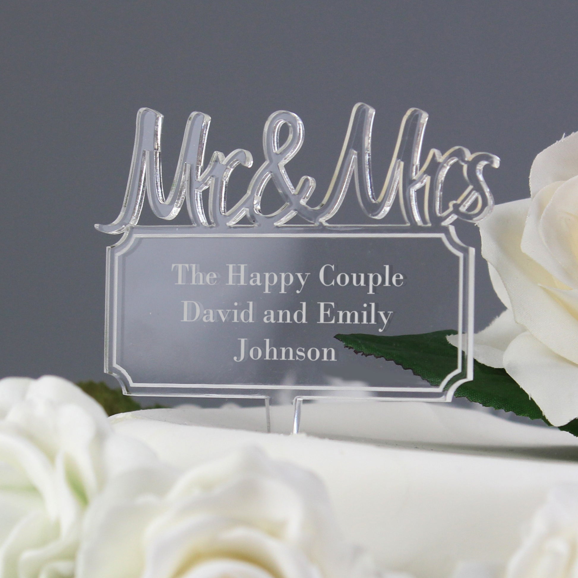 Personalised Acrylic Mr & Mrs Wedding Cake Topper