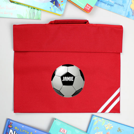 Personalised Football Red School Book Bag