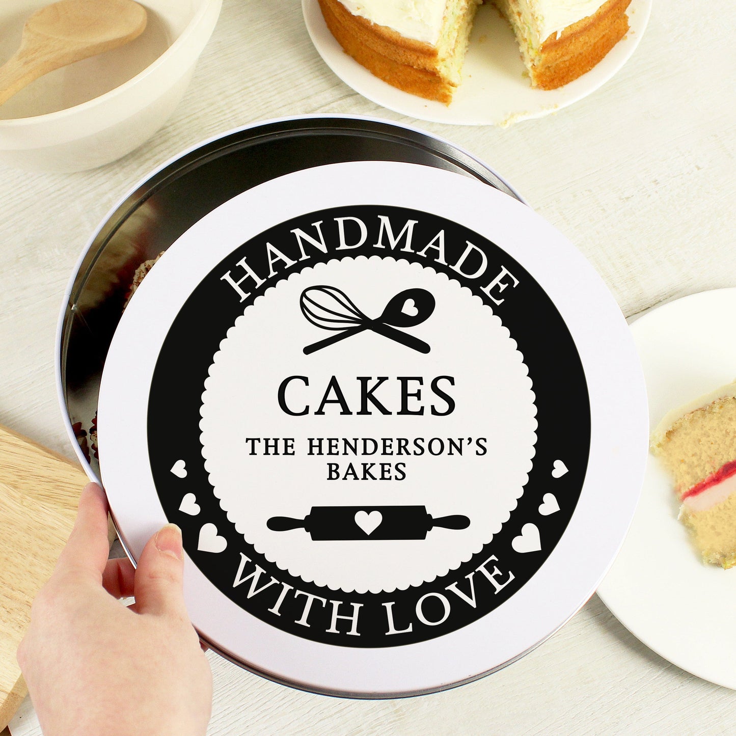 Personalised Handmade With Love Cake Storage Tin