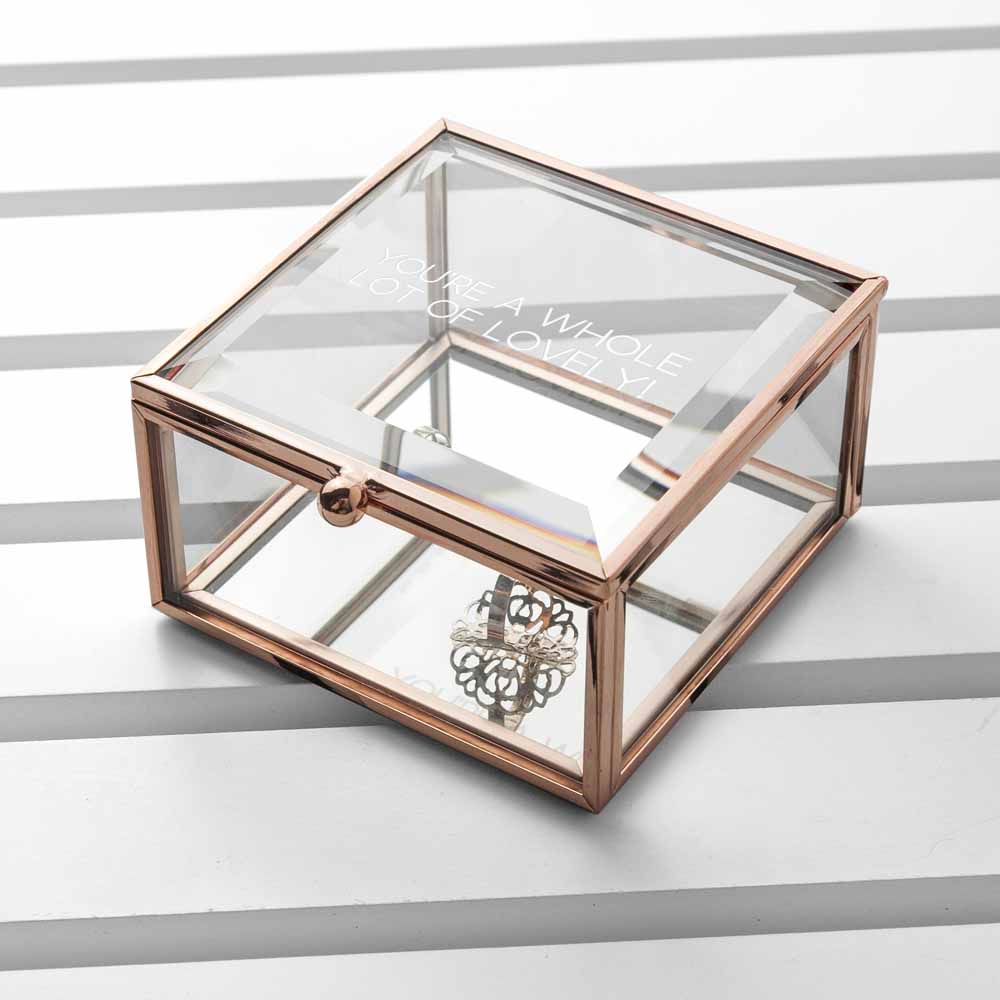 Personalised Rose Gold Glass Trinket Box - PCS Cufflinks & Gifts