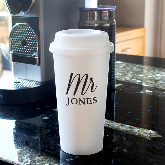 Personalised Mr Insulated Reusable Eco Travel Cup