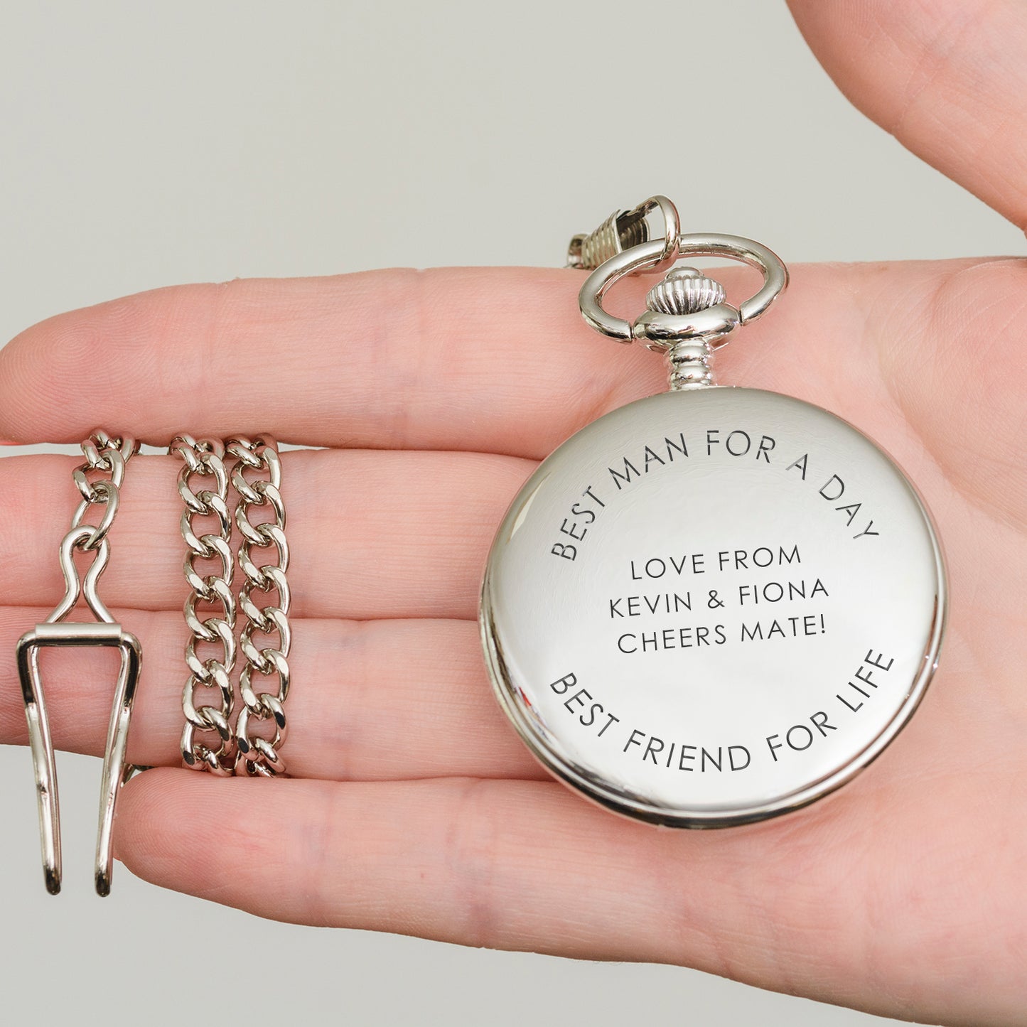 Engraved Pocket Watch For Best Man - Best Man For A Day