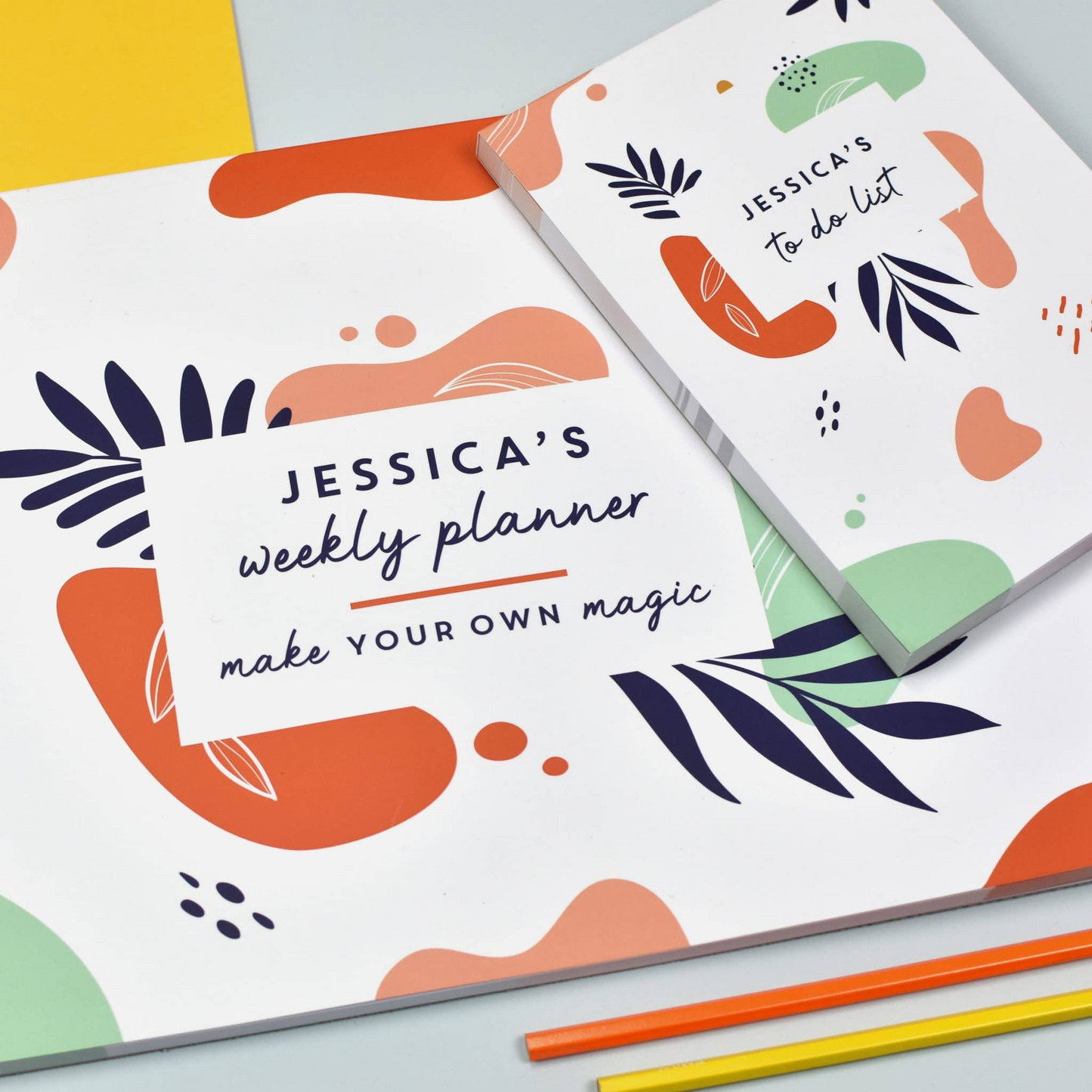 Personalised Tropical Stationery Set | Weekly Desk Planner 