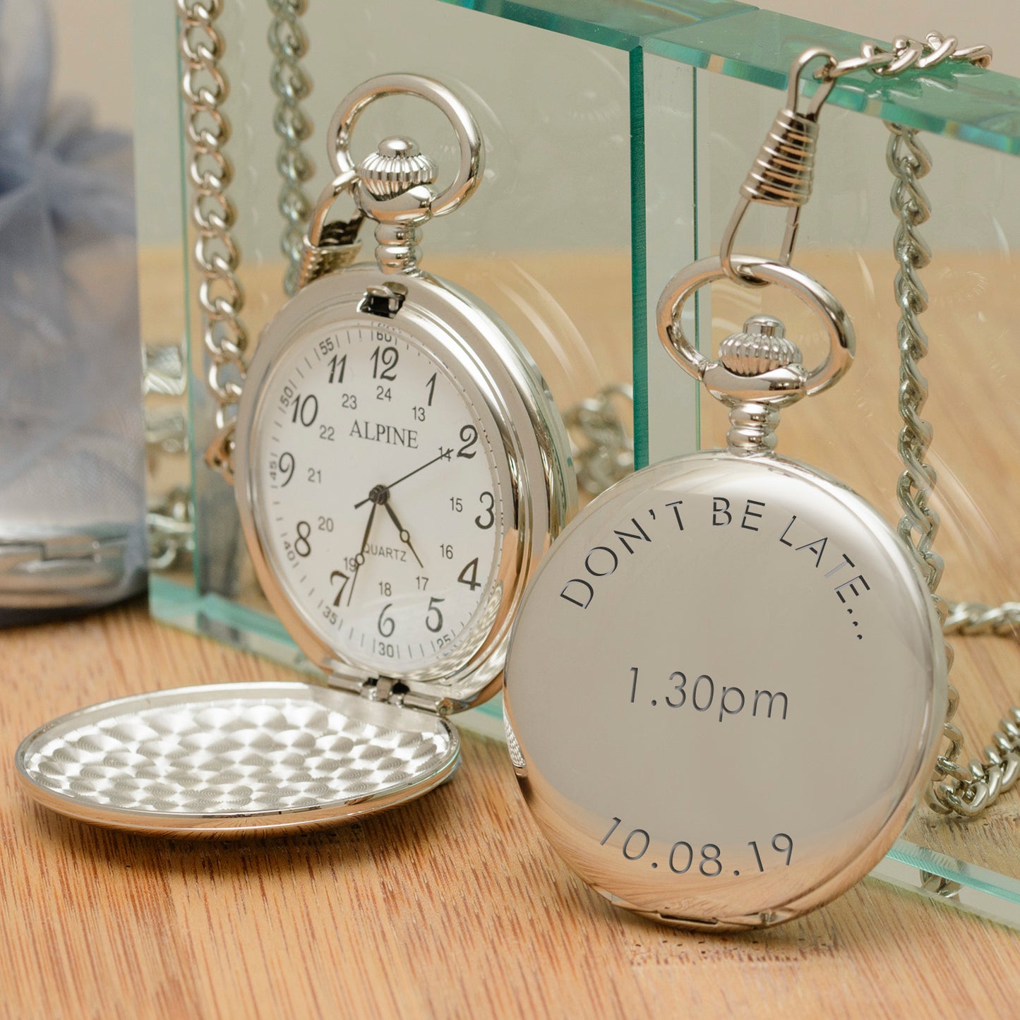 Engraved Pocket Watch For Groom - Dont be late...