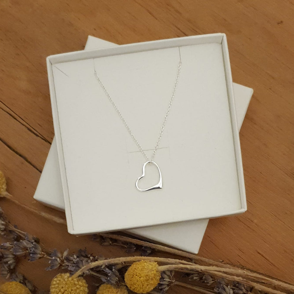 Sterling Silver Heart Necklace with Personalised Photo Upload Gift Box