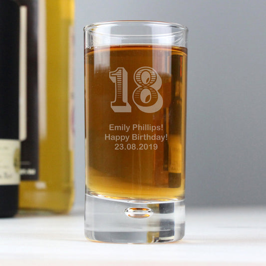 Personalised 18th Birthday Bubble Shot Glass