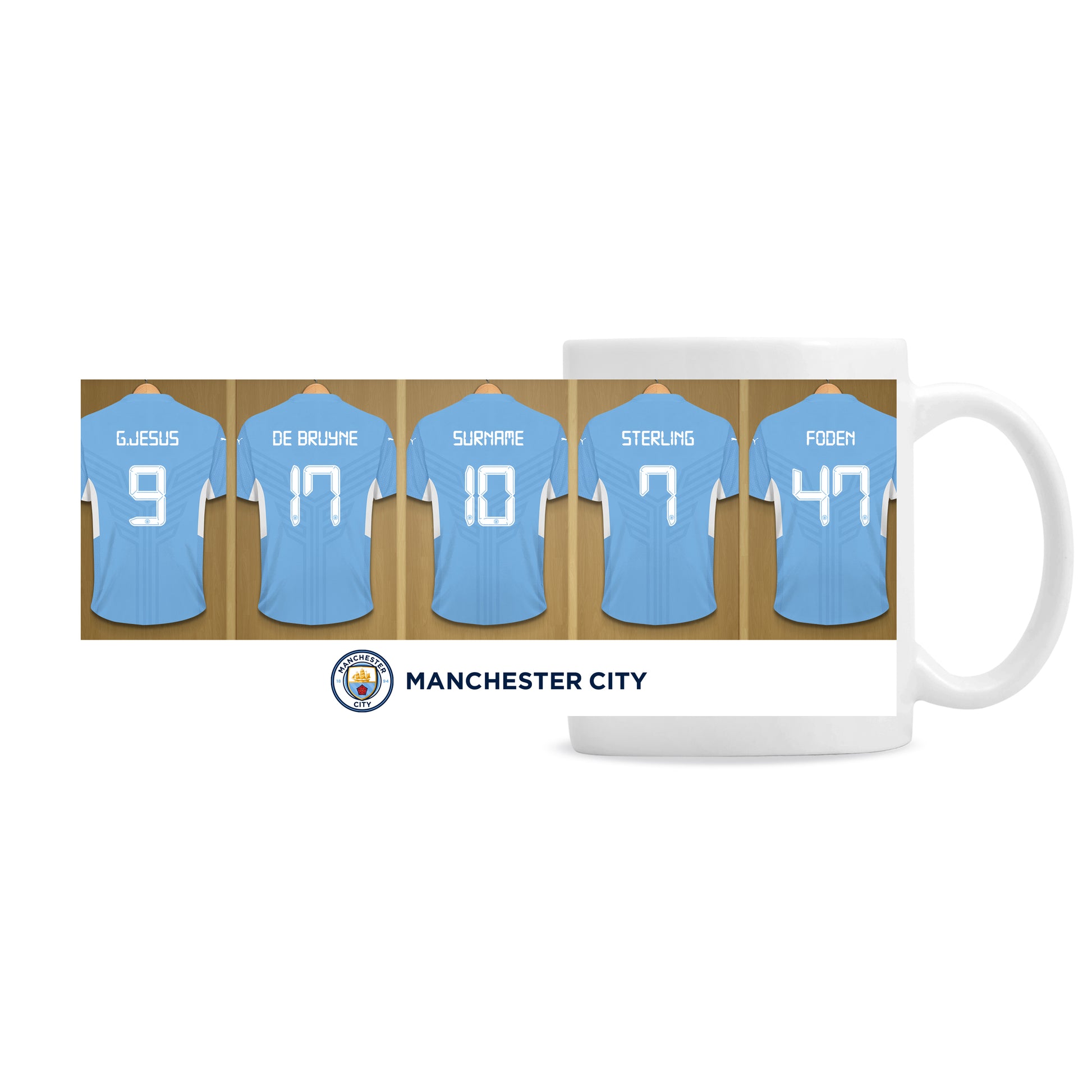 Manchester City Football Club Dressing Room Personalised Mug