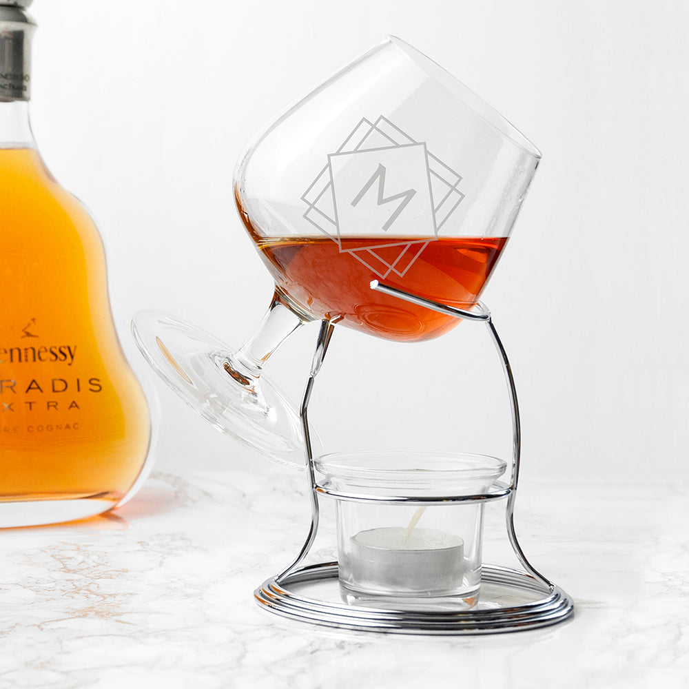 Personalised Luxury Monogram Brandy Warmer Set