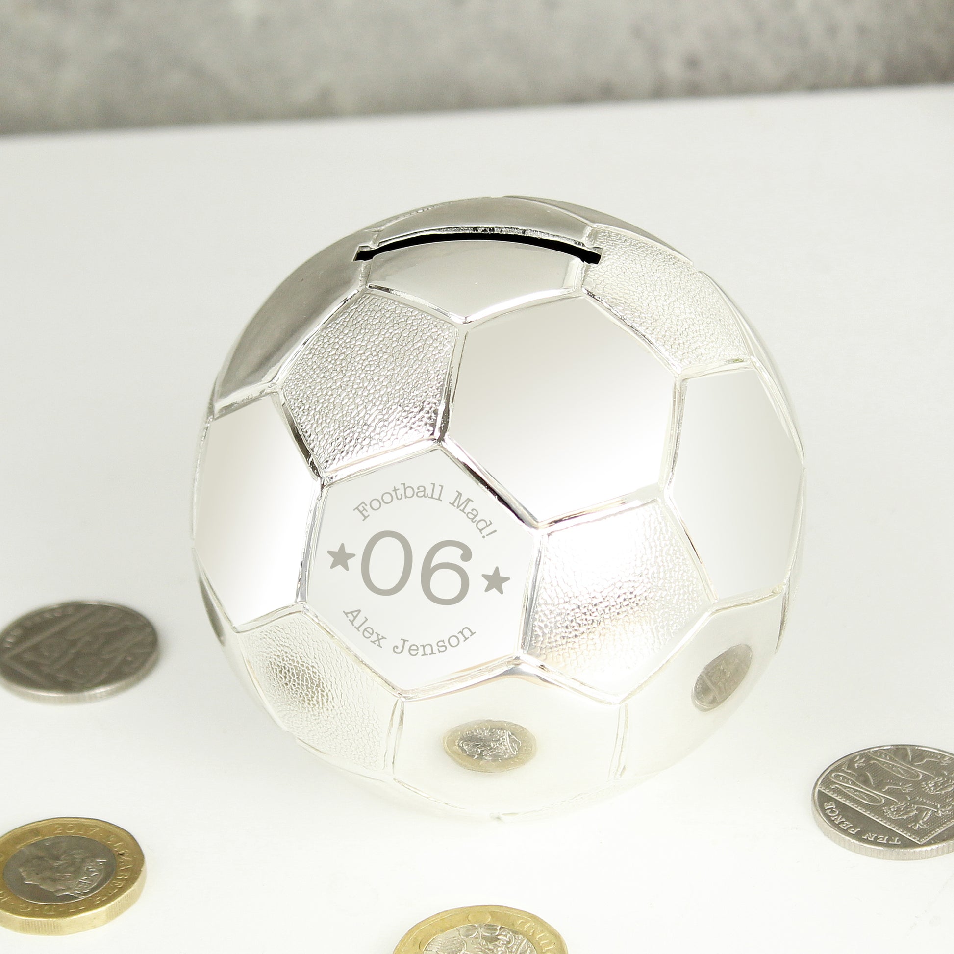 Personalised Birthday Age Football Money Box