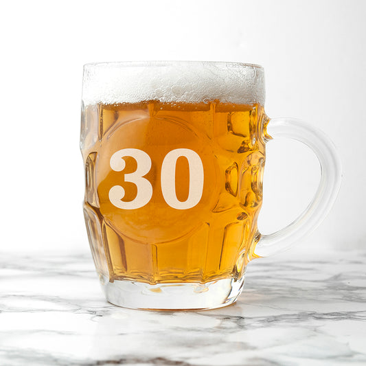 30th Birthday Dimpled Beer Glass
