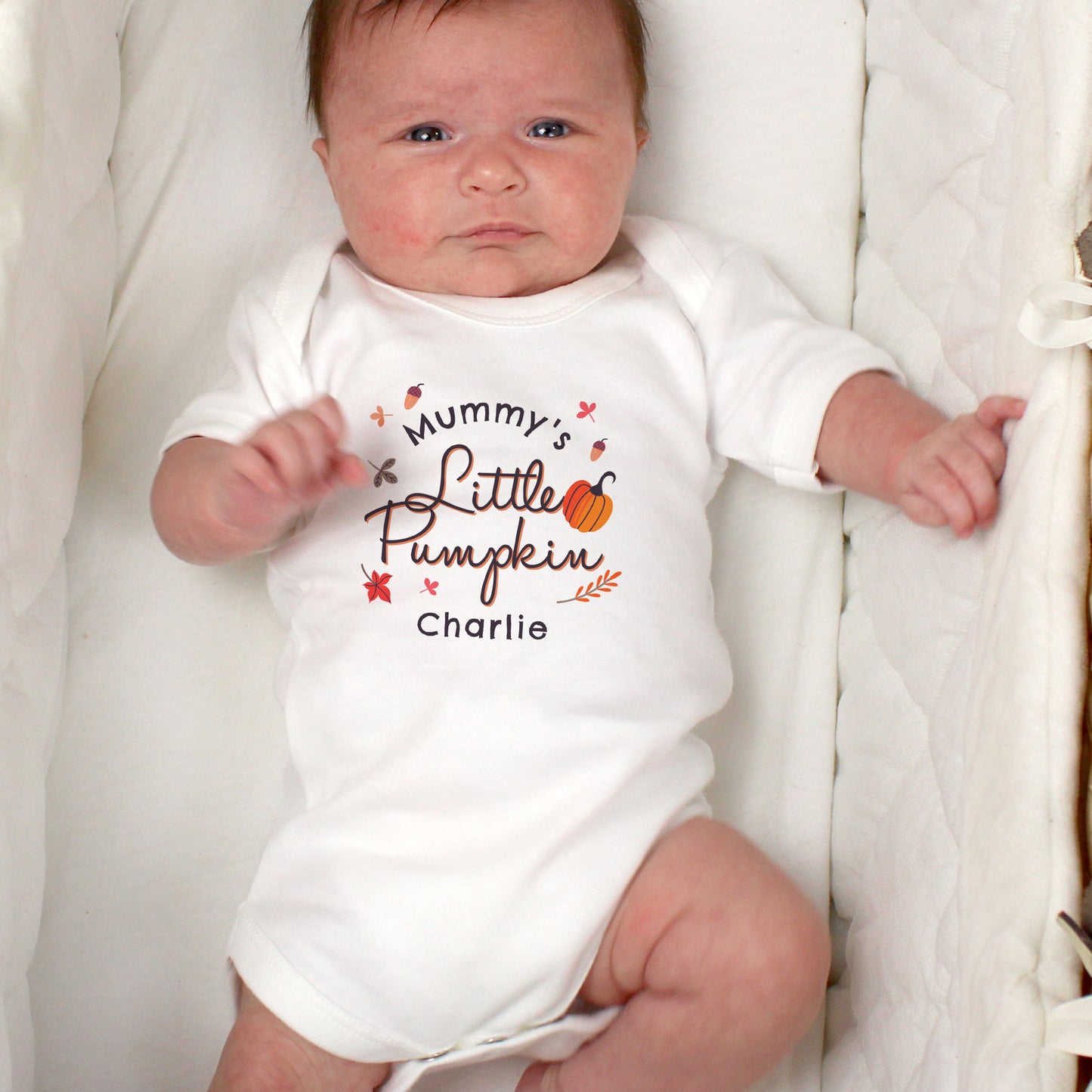 Personalised Little Pumpkin Halloween Baby Vest