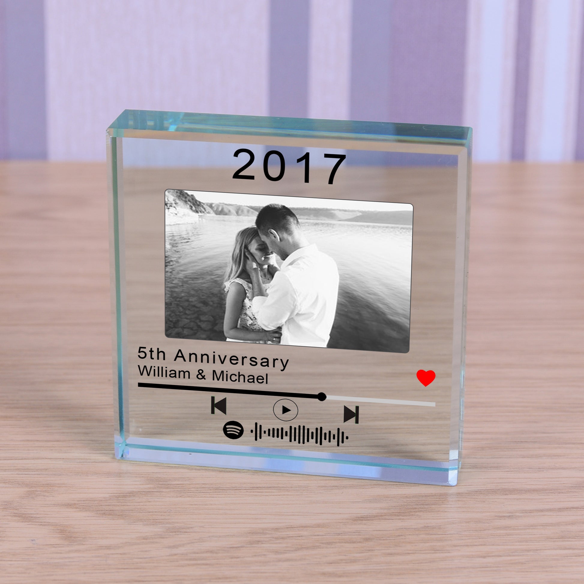 Personalised Spotify Year Playlist Glass Upload Photo Frame Token