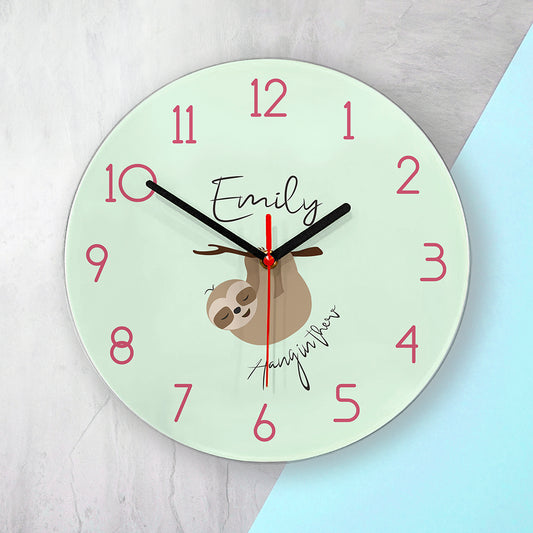 Personalised Sloth Wall Clock
